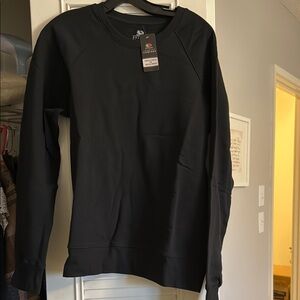 Black Crewneck Sweater with Long Sleeves